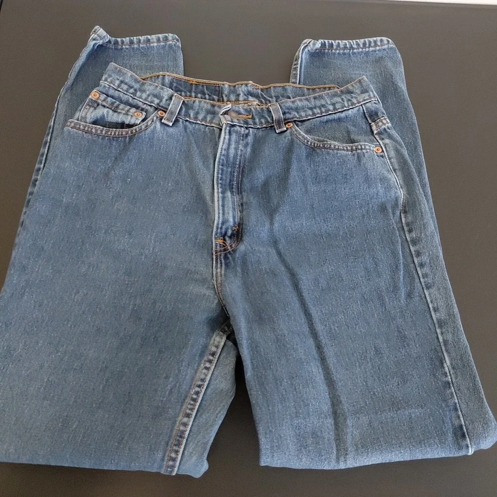 VINTAGE Levi's 512 Denim Jeans Size 14 USA Slim Fit Tapered Leg "R" Only Tag - Picture 6 of 13
